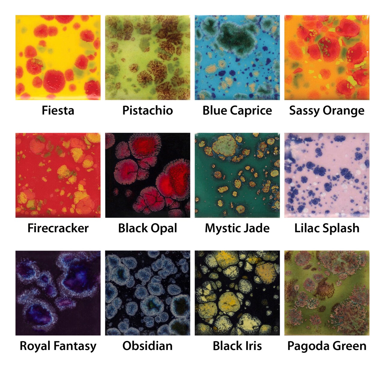 Sax Colorburst Glazes, 1 Pint Jars, Assorted Colors, Set of 12
